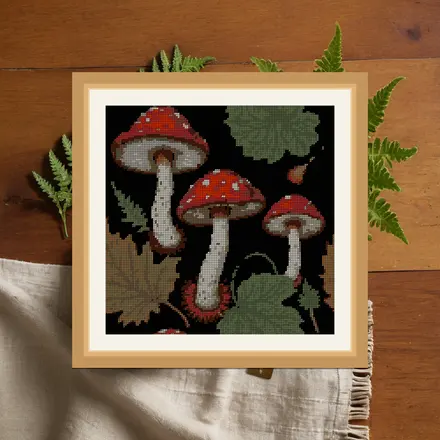 Amanita Trio cross stitch pattern