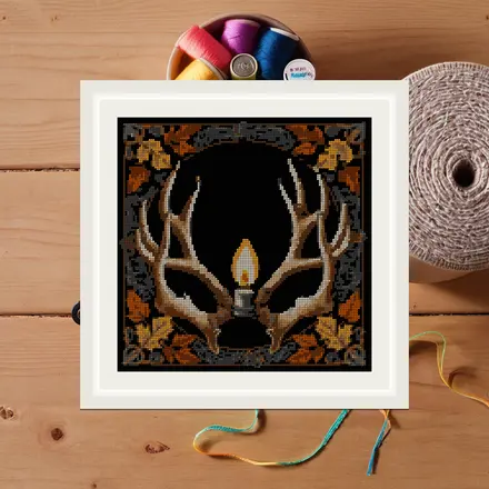 Antler And Candle cross stitch pattern