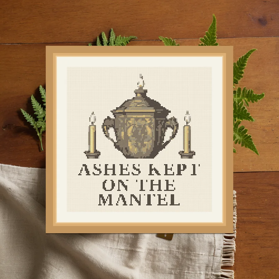 Ashes Kept On The Mantel cross stitch pattern