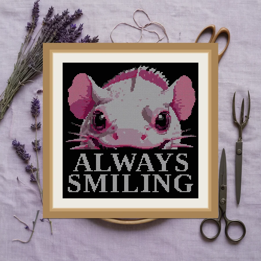Smiling cross stitch pattern