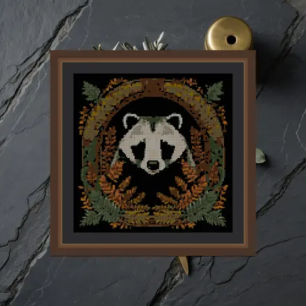 Badger And Bracken cross stitch pattern