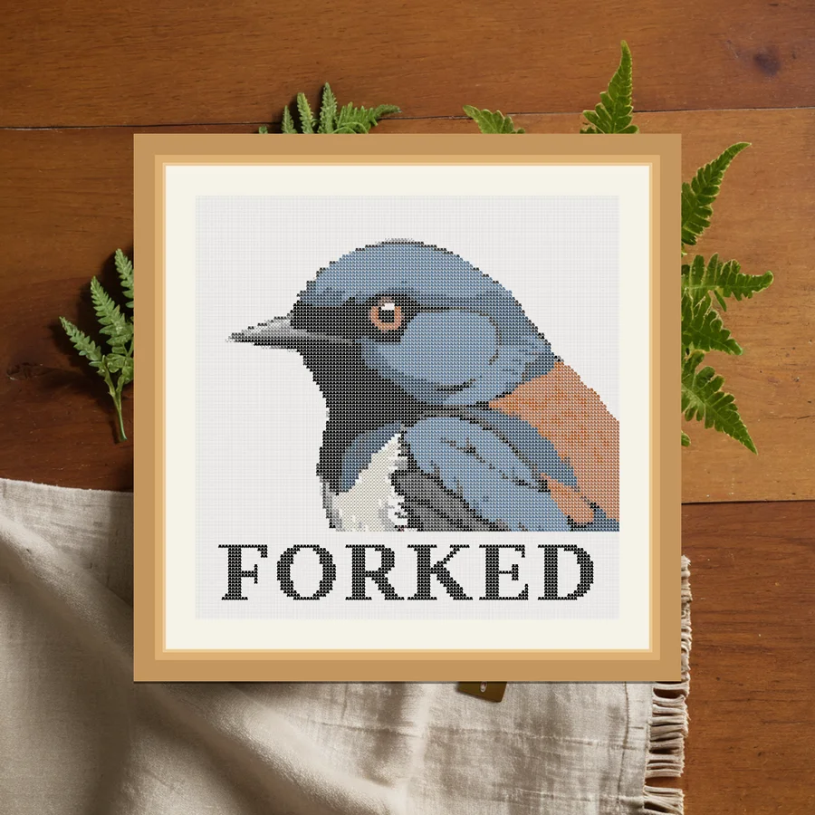 Forked cross stitch pattern