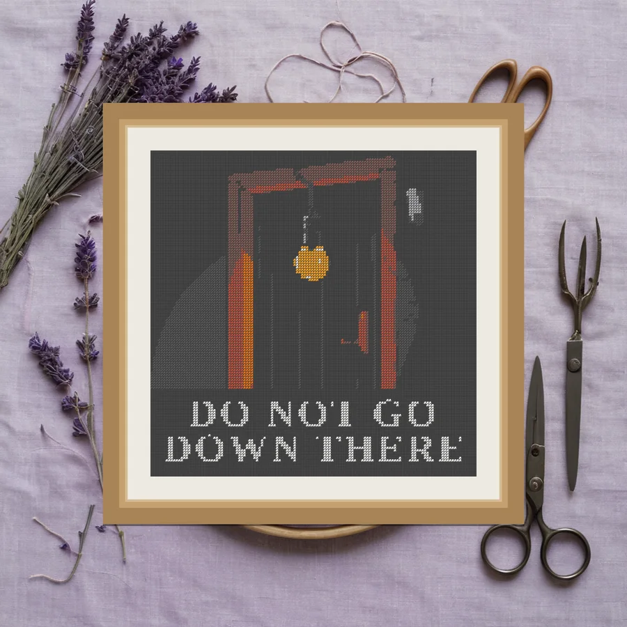 Do Not Go Down There cross stitch pattern