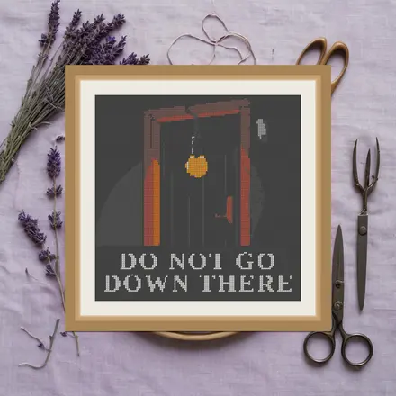 Do Not Go Down There cross stitch pattern