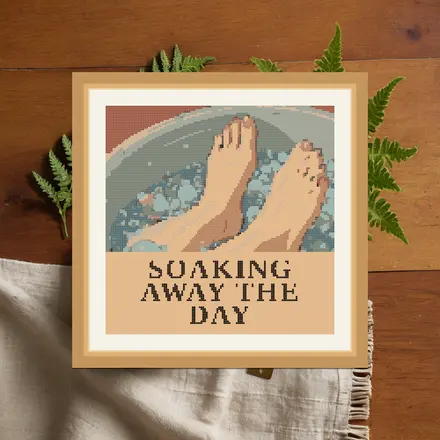 Soaking Away The Day cross stitch pattern