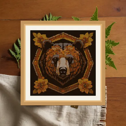 Bear And Honeycomb cross stitch pattern