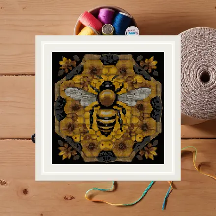 Bee And Honeycomb cross stitch pattern