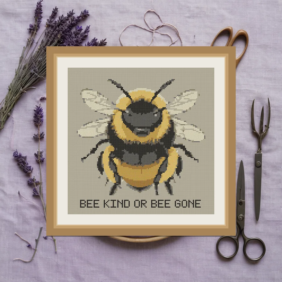 Bee Kind Or Bee Gone cross stitch pattern