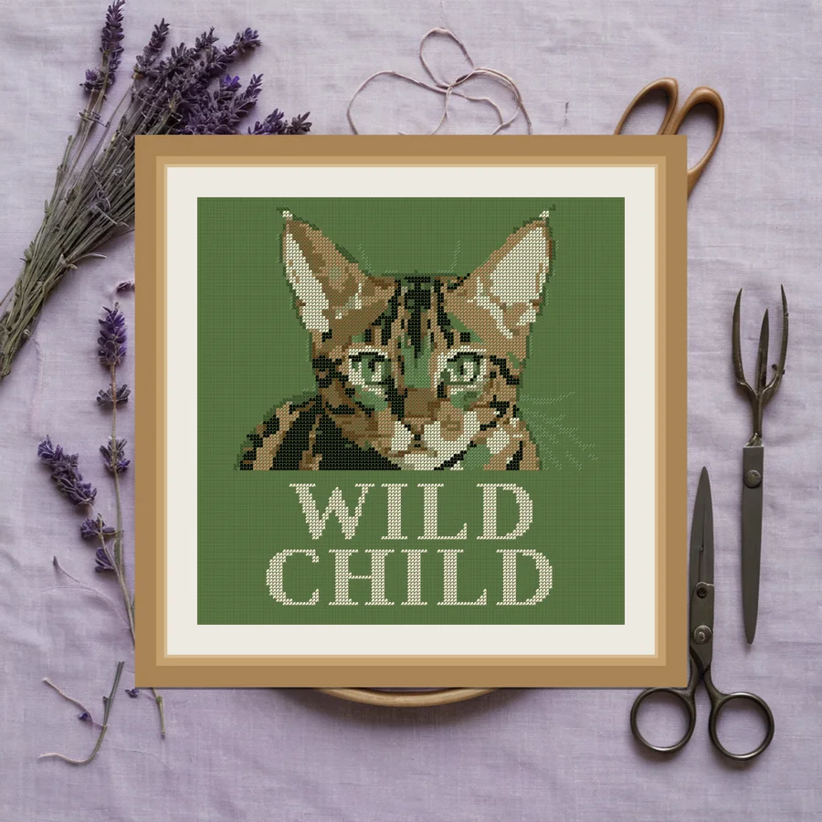 Wild Child cross stitch pattern