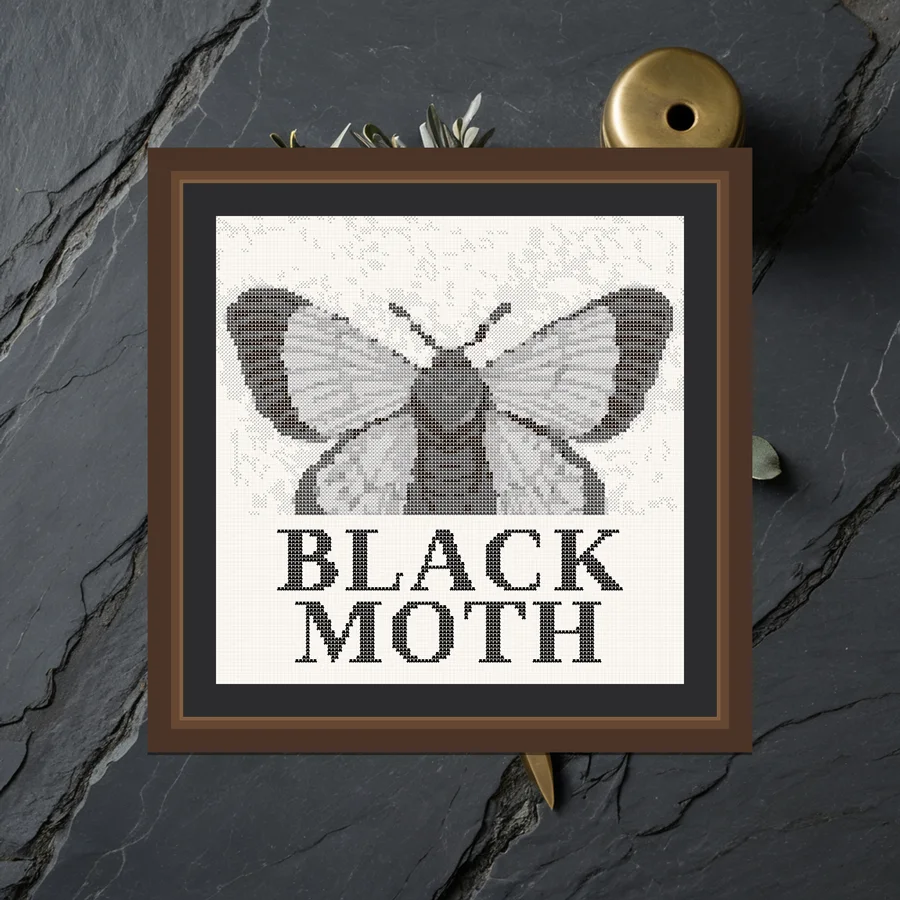 Black Moth cross stitch pattern