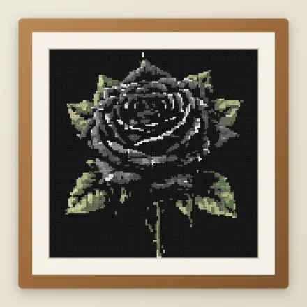 Black Rose Thorns cross stitch pattern