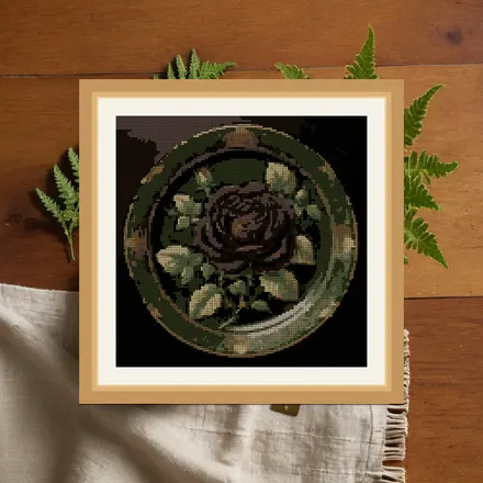 Black Rose cross stitch pattern