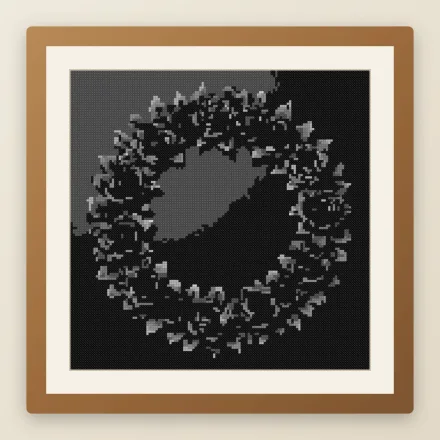 Black Rose Wreath cross stitch pattern