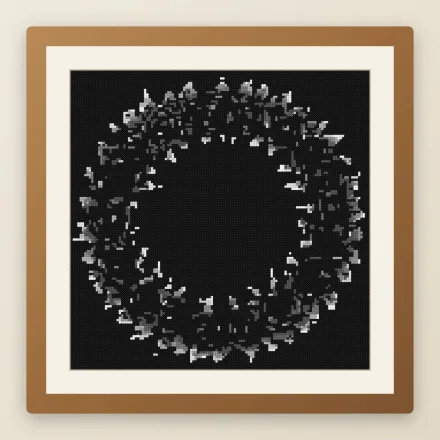 Black Rose Wreath cross stitch pattern