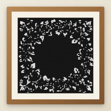 Black Rose Wreath cross stitch pattern