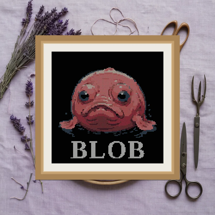 Blob cross stitch pattern