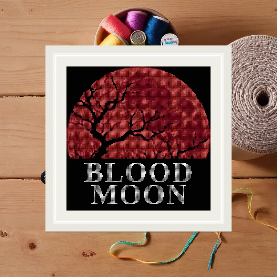 Blood Moon cross stitch pattern