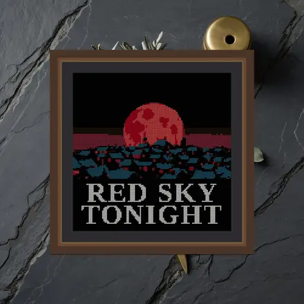 Red Sky Tonight cross stitch pattern
