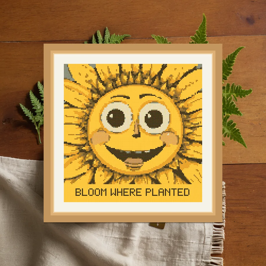 Bloom Where Planted cross stitch pattern