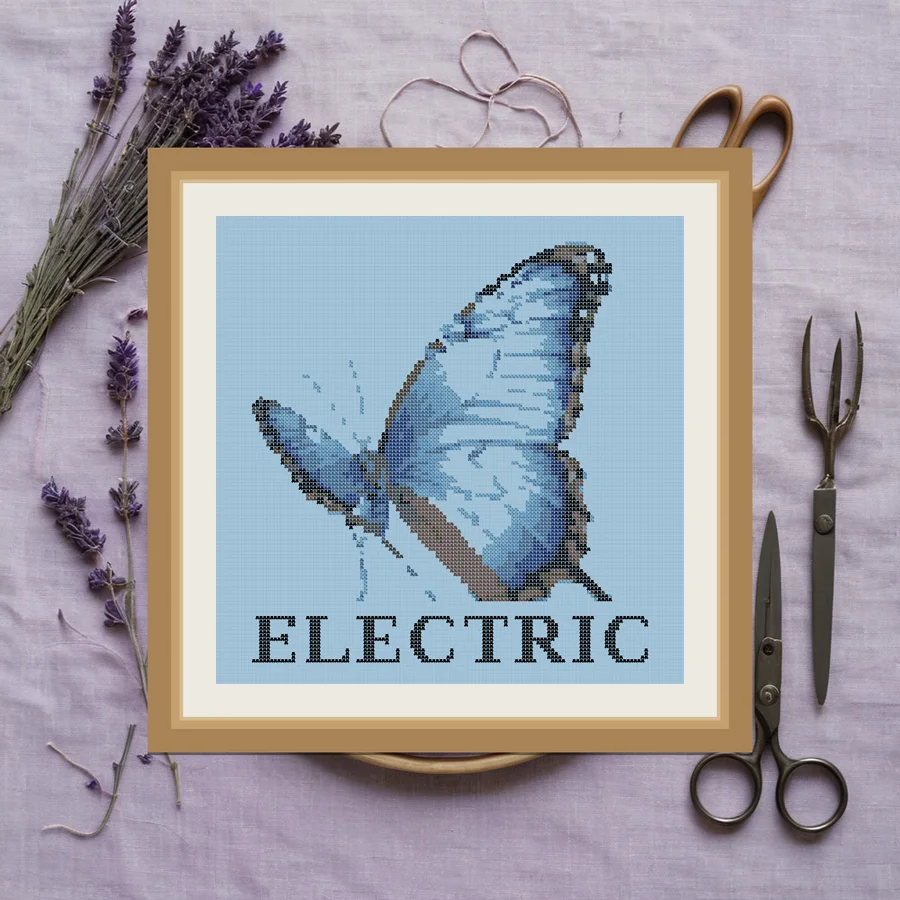 Electric cross stitch pattern