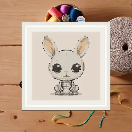 Bone Bunny cross stitch pattern