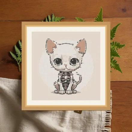 Bone Kitty cross stitch pattern
