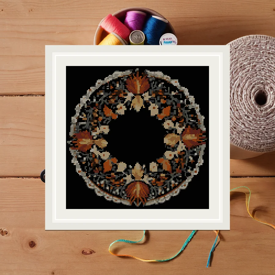 Bone Wreath cross stitch pattern