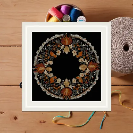 Bone Wreath cross stitch pattern