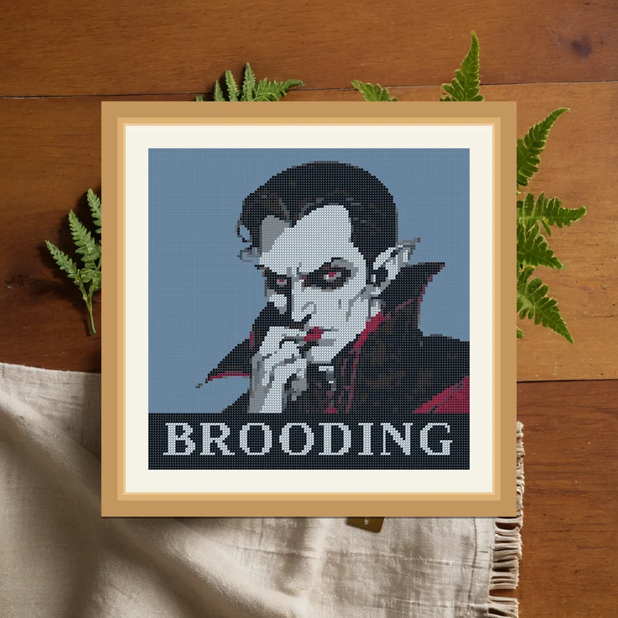 Brooding cross stitch pattern