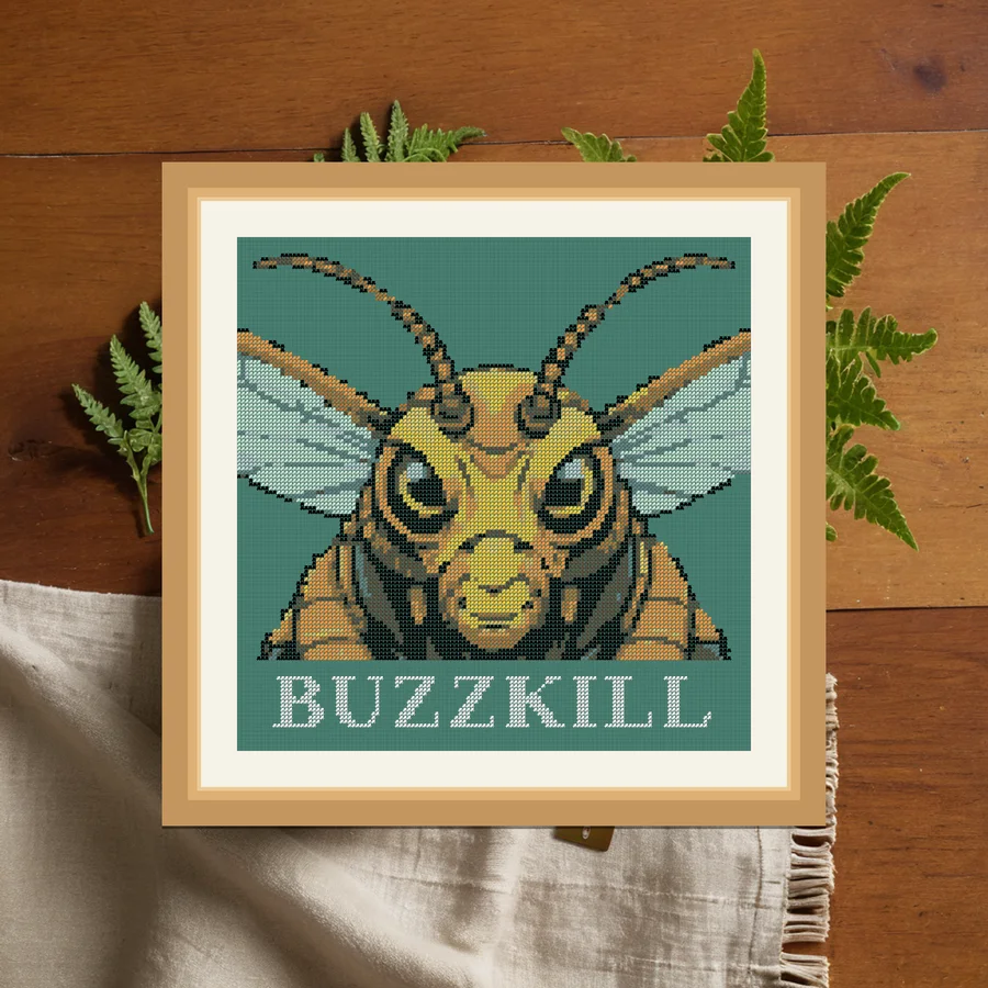 Buzzkill cross stitch pattern