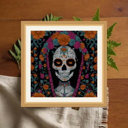 Calavera Bride cross stitch pattern