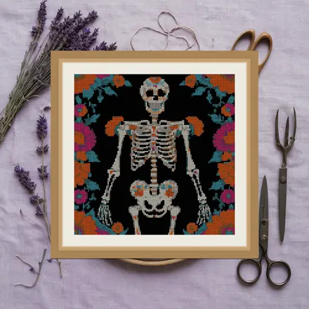 Calavera Dancer cross stitch pattern