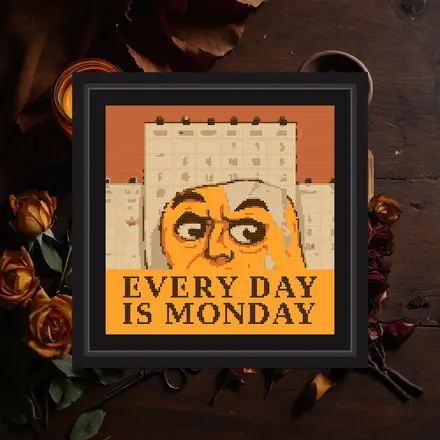 Every Day Is Monday cross stitch pattern