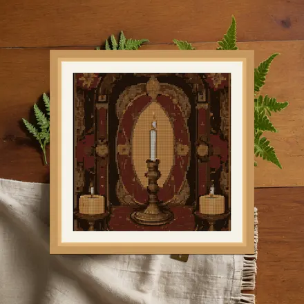 Candle And Cards cross stitch pattern