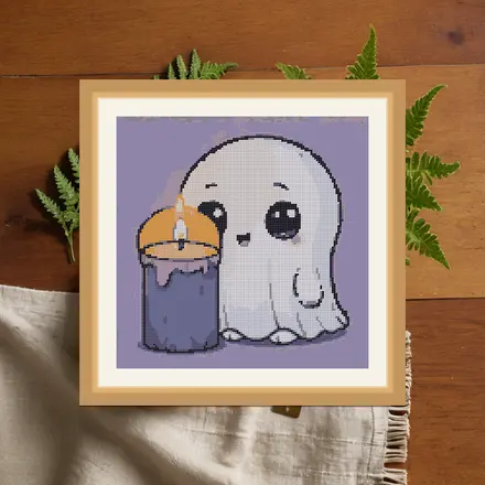 Candle Ghost cross stitch pattern