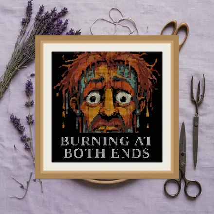 Burning At Both Ends cross stitch pattern