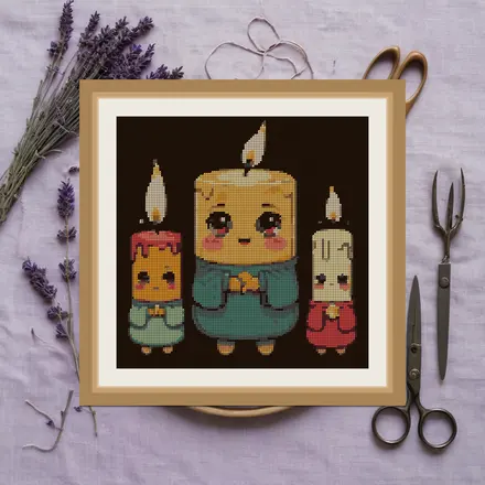 Candle Trio cross stitch pattern