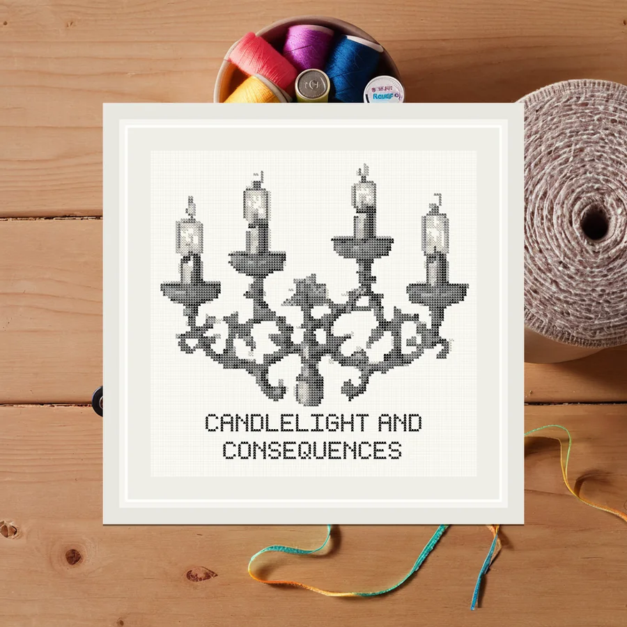Candlelight And Consequences cross stitch pattern