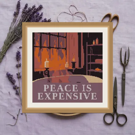 Peace Is Expensive cross stitch pattern
