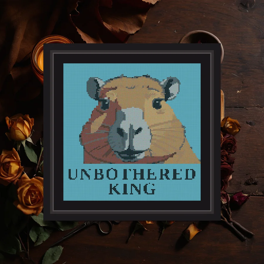 Unbothered King cross stitch pattern