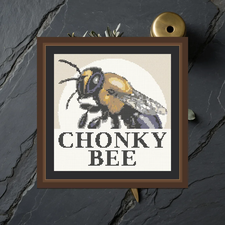 Chonky Bee cross stitch pattern