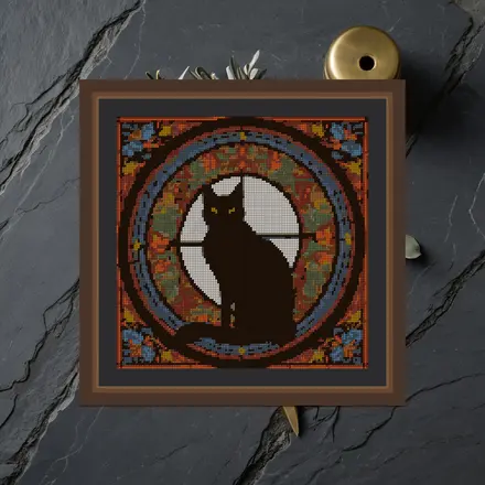 Cat In A Window cross stitch pattern
