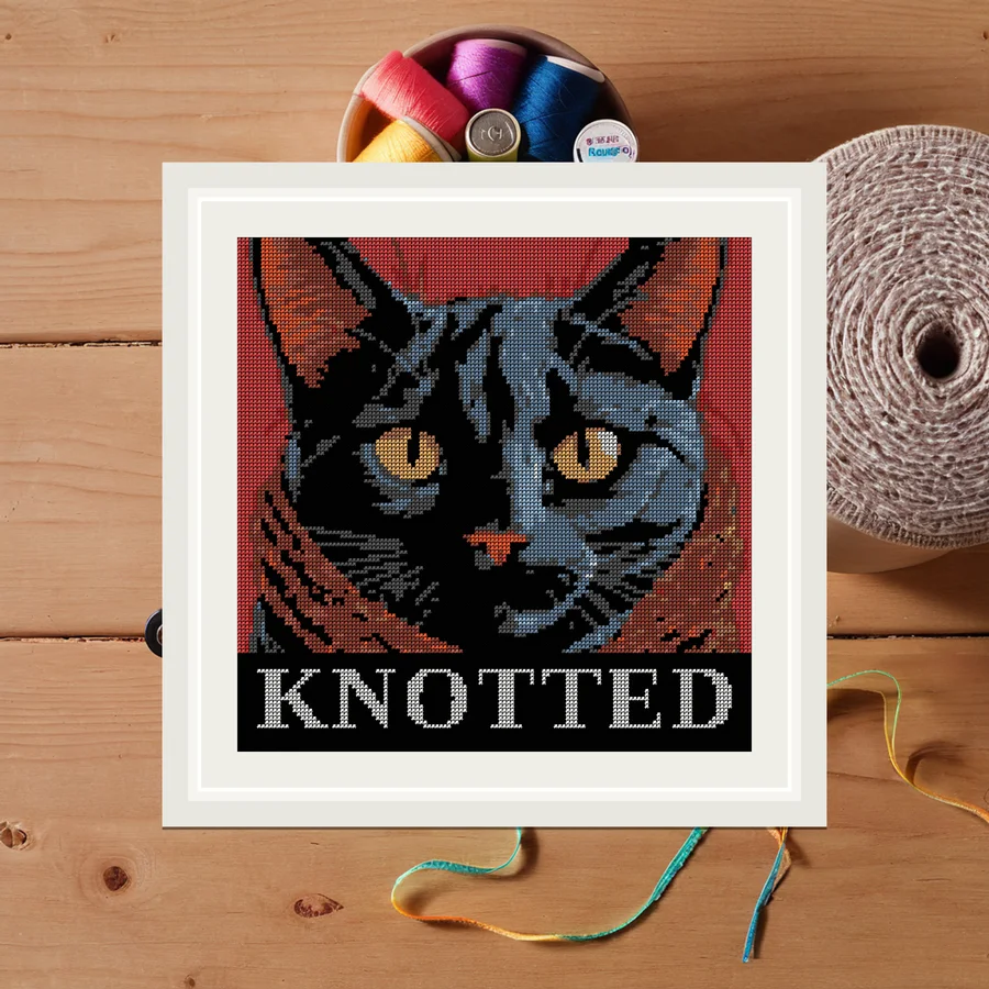Knotted cross stitch pattern