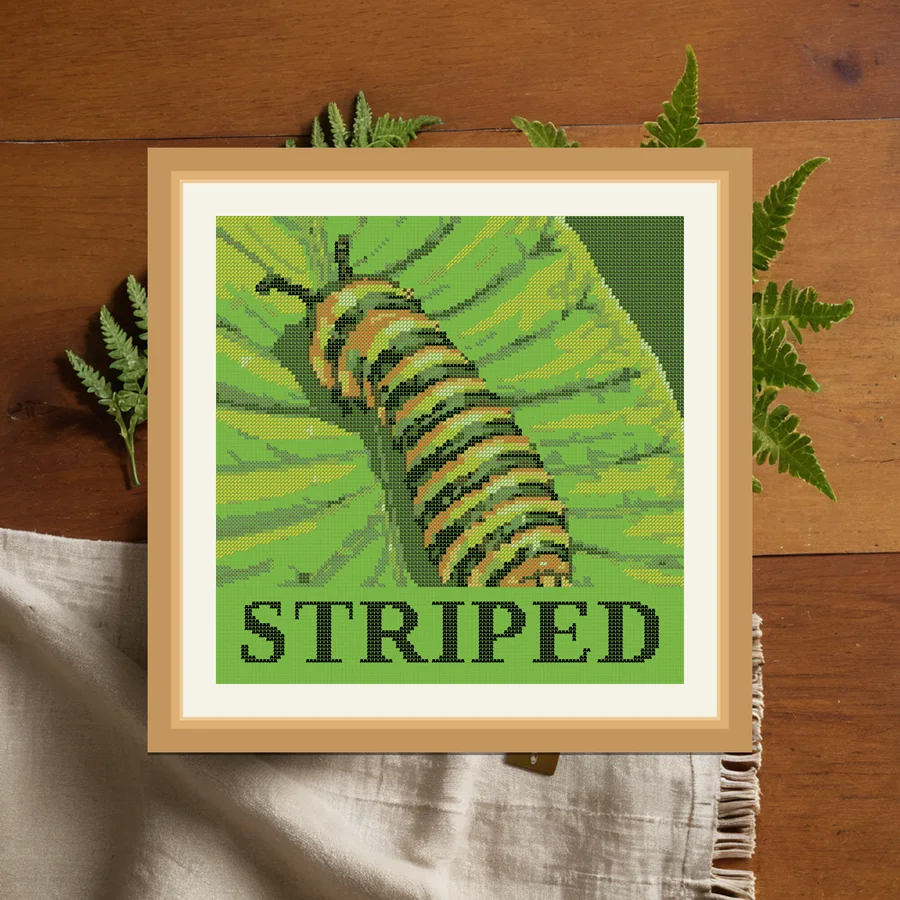 Striped cross stitch pattern