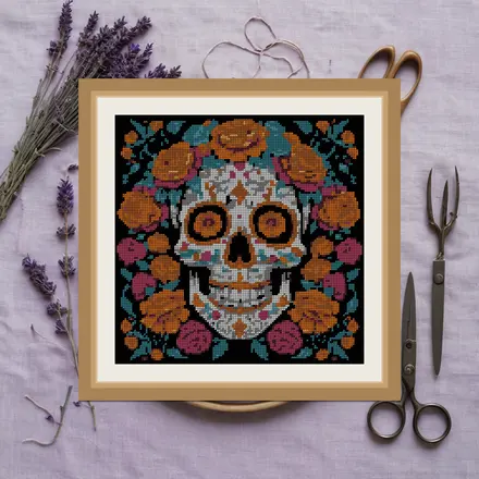 Catrina In Bloom cross stitch pattern