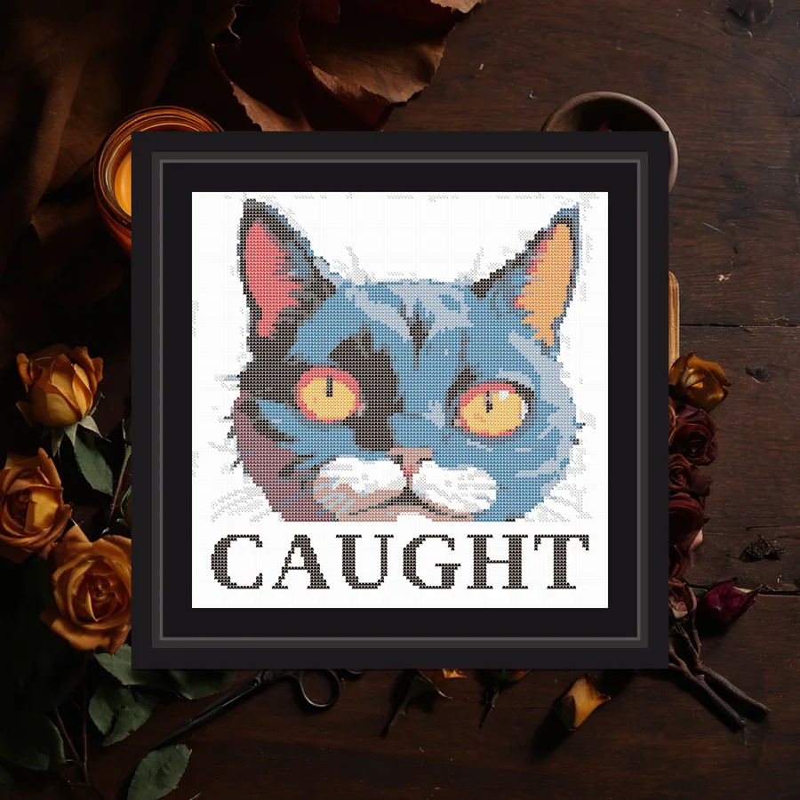 Caught cross stitch pattern