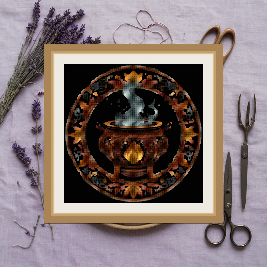 Cauldron And Smoke cross stitch pattern