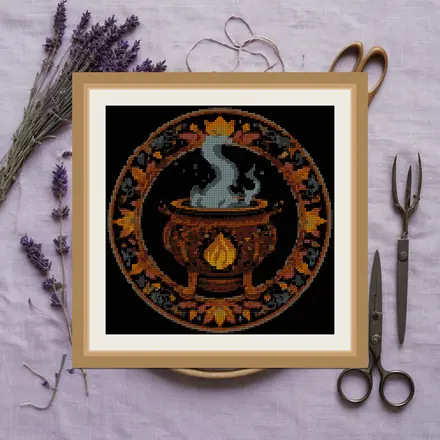 Cauldron And Smoke cross stitch pattern