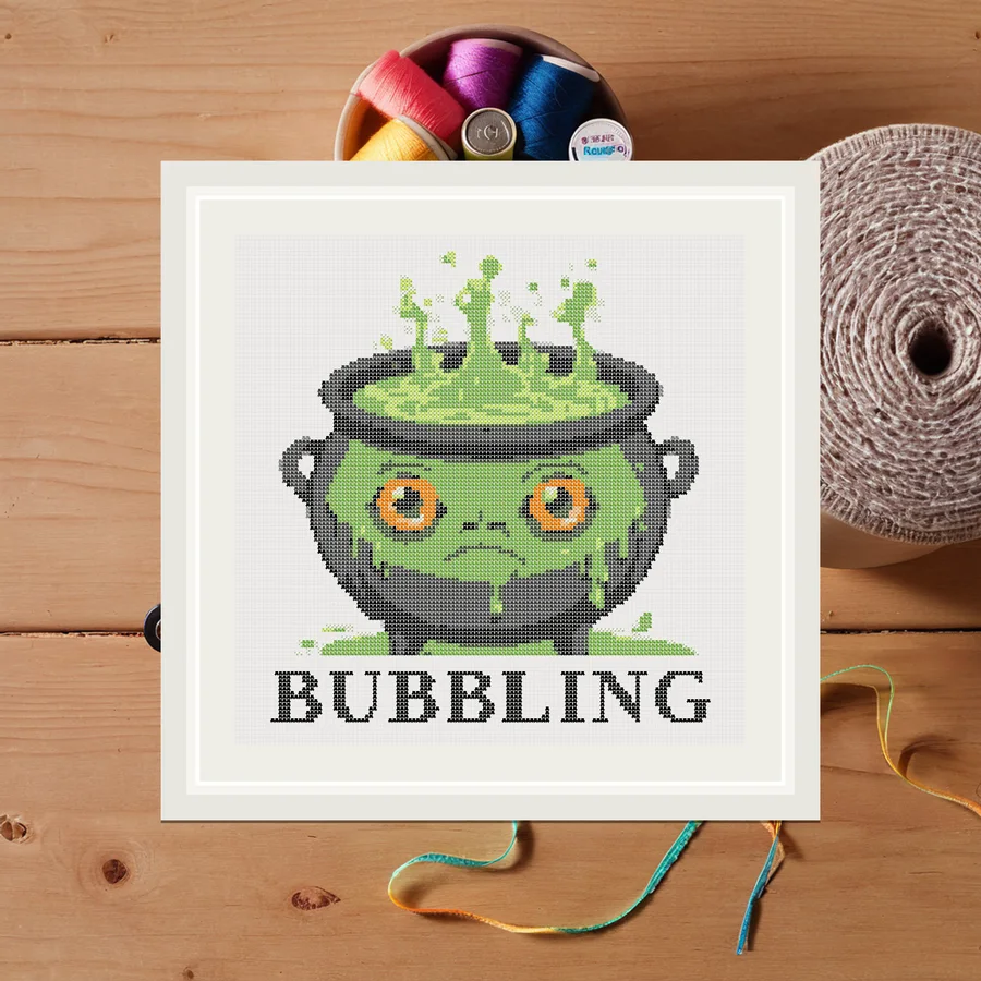 Bubbling cross stitch pattern
