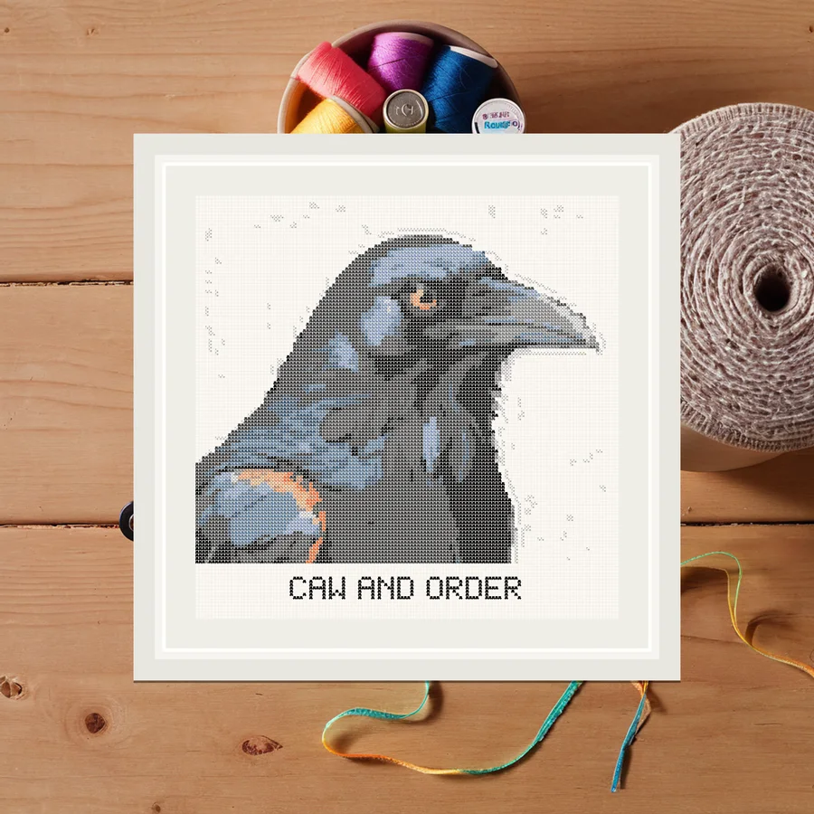 Caw And Order cross stitch pattern
